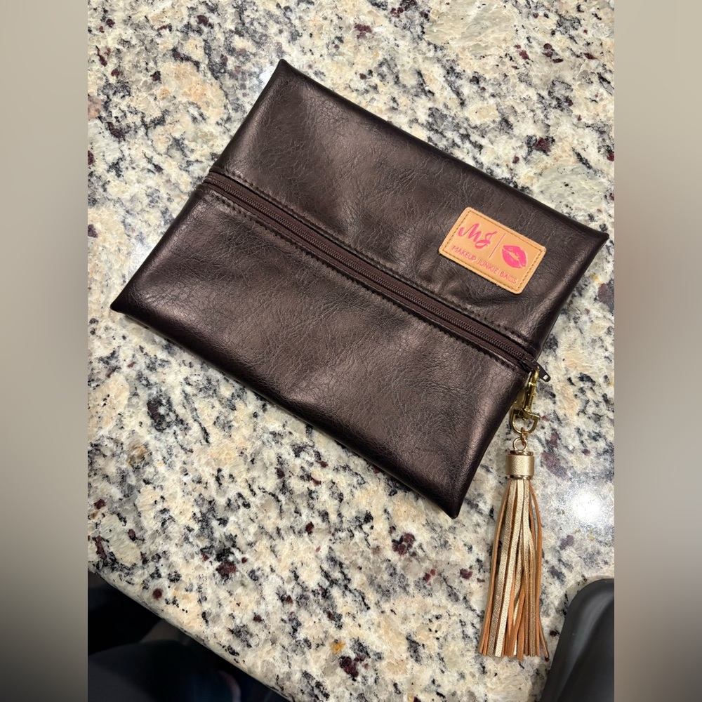 Chocolate Metallic Small Makeup Junkie Bag